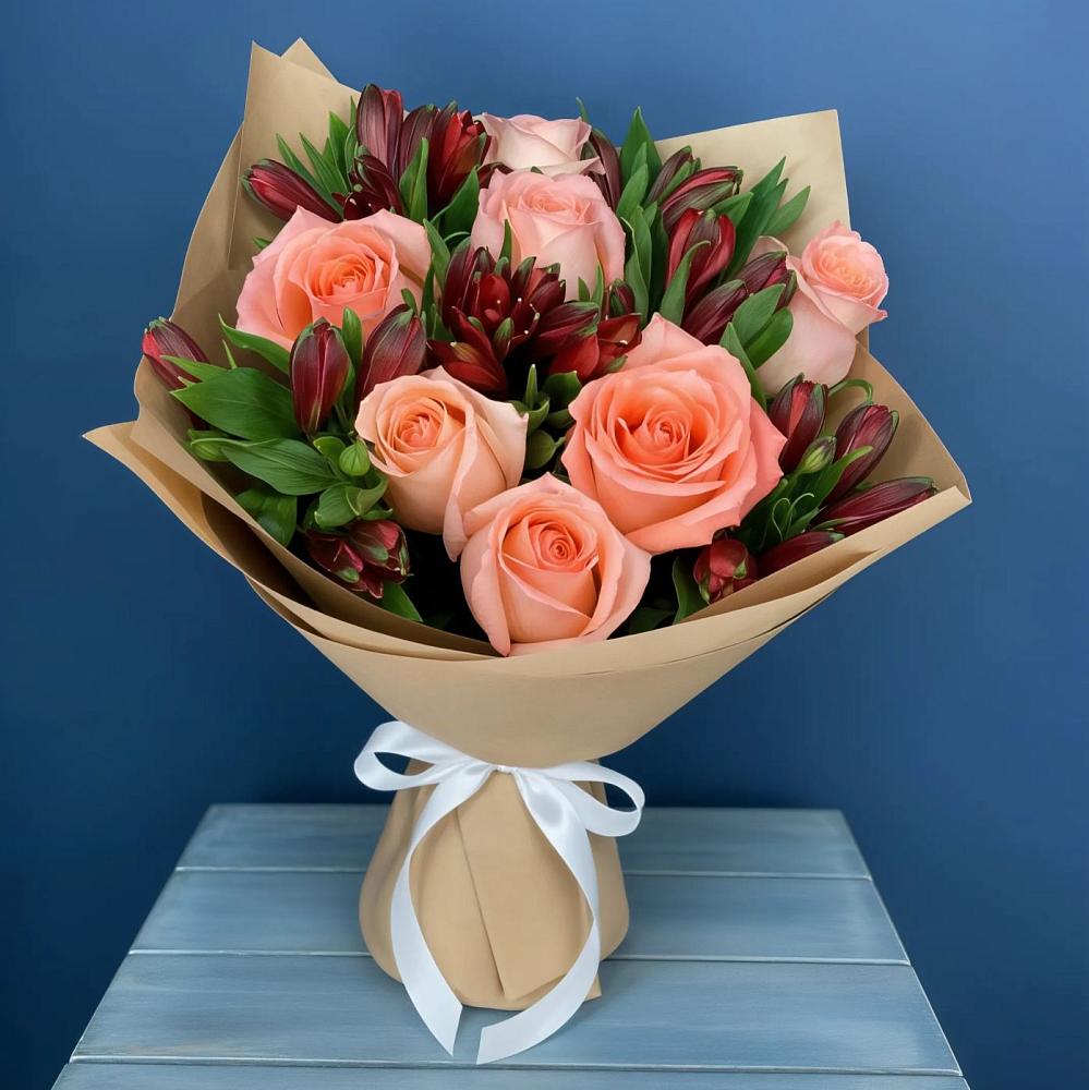 Букет цветов из: Розы и Альстромерии в Хохряки