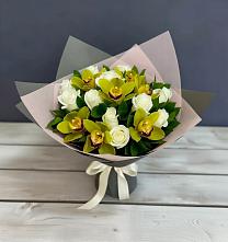 Букет цветов из:  Орхидеи и Розы в Хохряки