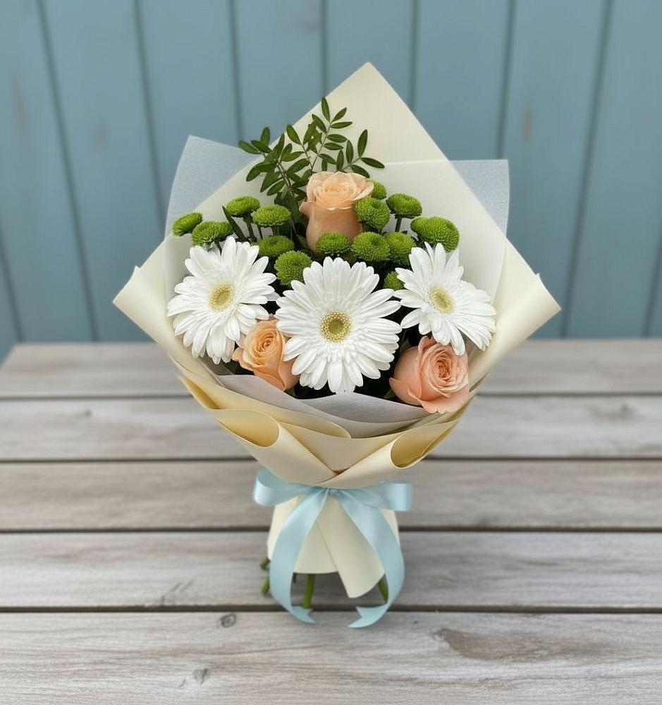 Букет цветов из: Герберы, Розы и Хризантемы в Хохряки
