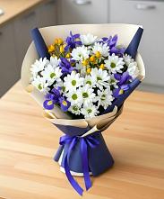 Букет цветов из:  Розы, Ирисы и Хризантемы #REPLACE_PRED# Хохряки