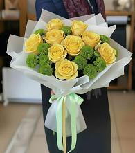 Букет цветов из:  Хризантемы и Розы в Хохряки