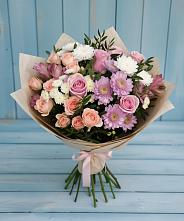 Букет цветов из:  Хризантемы, Розы и Альстромерии #REPLACE_PRED# Хохряки