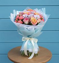 Букет цветов из:  Хризантемы и Розы в Хохряки