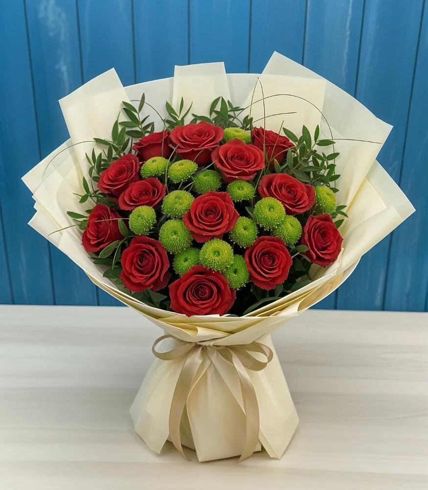 Букет цветов из: Розы и Хризантемы в Хохряки